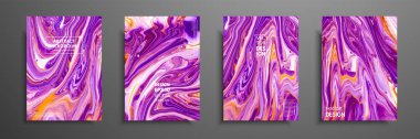 El akrilik ev yapımı doku tarafından yapılan kart koleksiyonunu çekilmiş. Sıvı renkli doku. Sanat sıvı. Soyut resim şablonları. Tasarım afiş, poster, kapak, davet, afiş, broşür, el ilanı için