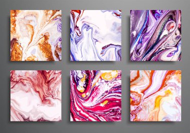 Dinamik arka planlar. Trendy posterlerini açmaları, ticari küme kapsıyor. Mermer renkli etkisi. Katalog, yaratıcı soyut broşür illüstrasyon, kapak, el ilanı, ambalaj tasarım için soyut sayfa afiş şablon.