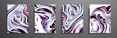 Akrilik sıvı dokular ile kapsar. Renkli soyut kompozisyon. Modern sanat. Vektör çizimler ile karışık mavi, mor, kırmızı ve beyaz renkli. Tasarım afiş, el ilanı, afiş için.