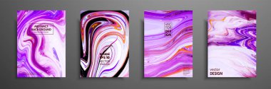 Evrensel vektör kart dizisini. Sıvı mermer doku. Renkli tasarım davet, afiş, broşür, poster, afiş, el ilanı için. Sanatsal tasarım kapakları. Yaratıcı sıvı renk arka planlar.