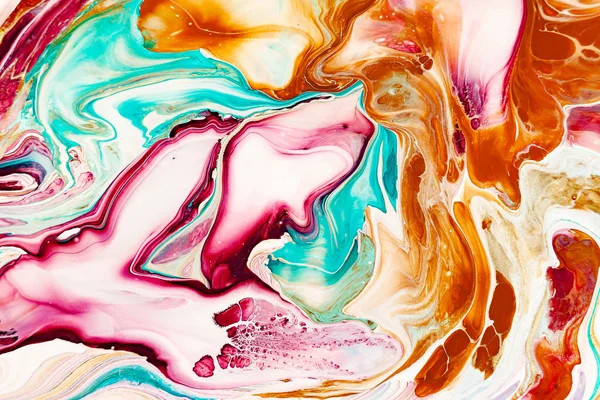 Soyut akrilik sıvı doku. Modern sanat noktalar ve su sıçramalarına renk boya. Kahve ambalaj, etiket, kartvizit ve etkileşimli web arka planlar içine için geçerli