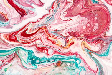 El boyalı arka planlar. Pembe, beyaz ve sarı karışık akrilik boyalar. Sıvı mermer doku. Tasarım ambalaj, etiket, kartvizit, tasarlamak, kapakları, Tekstil ve dekor için geçerli iç