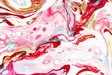 El boyalı arka planlar. Pembe, beyaz ve sarı karışık akrilik boyalar. Sıvı mermer doku. Tasarım ambalaj, etiket, kartvizit, tasarlamak, kapakları, Tekstil ve dekor için geçerli iç