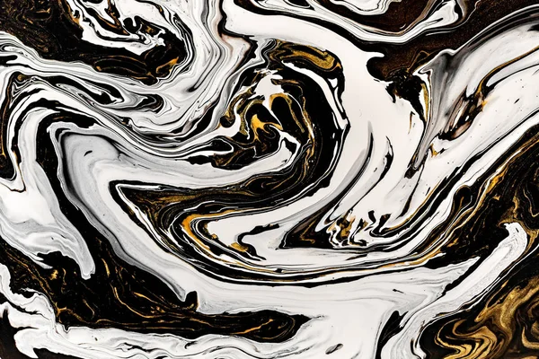 Textura de mármore preto, branco com lotes dourados de veios contrastantes ousados. Aplicável para criar efeito de superfície marmorizada. Design para embalagem, brochura, cartaz, papel de parede, têxtil, decoração interior . — Fotografia de Stock