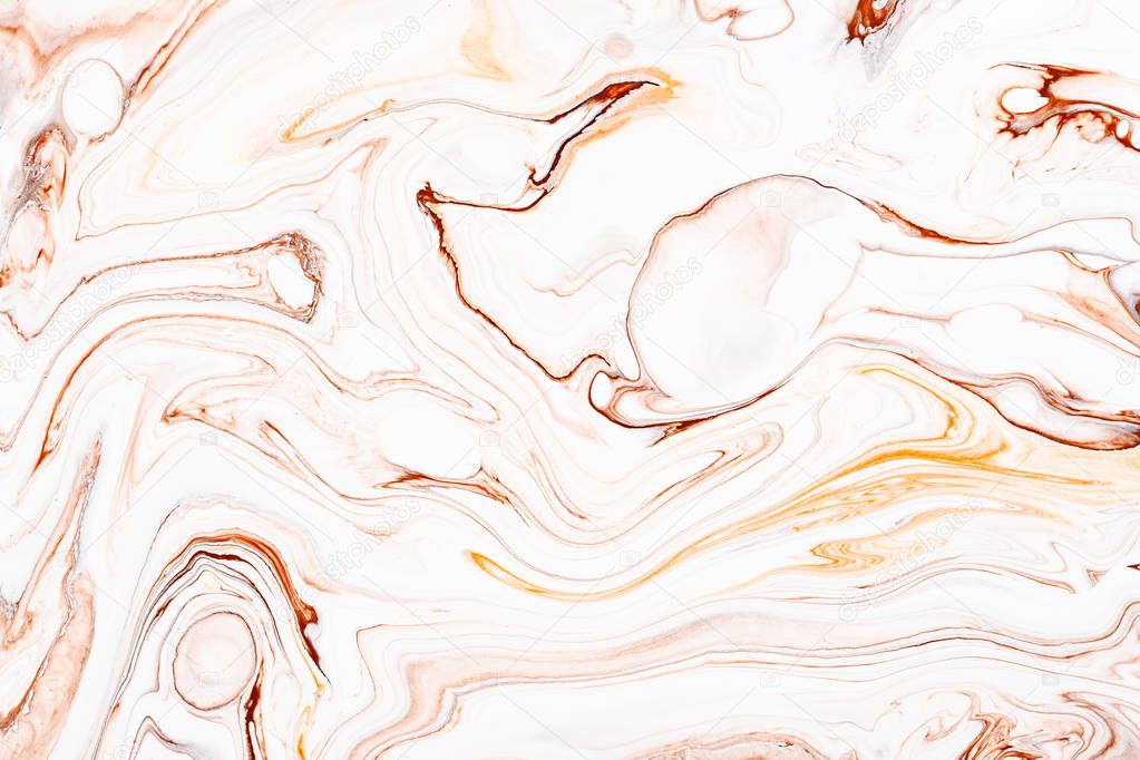 Abstract orange marble, granite fluid texture. Natural stone, resin art modern artwork wallpaper.