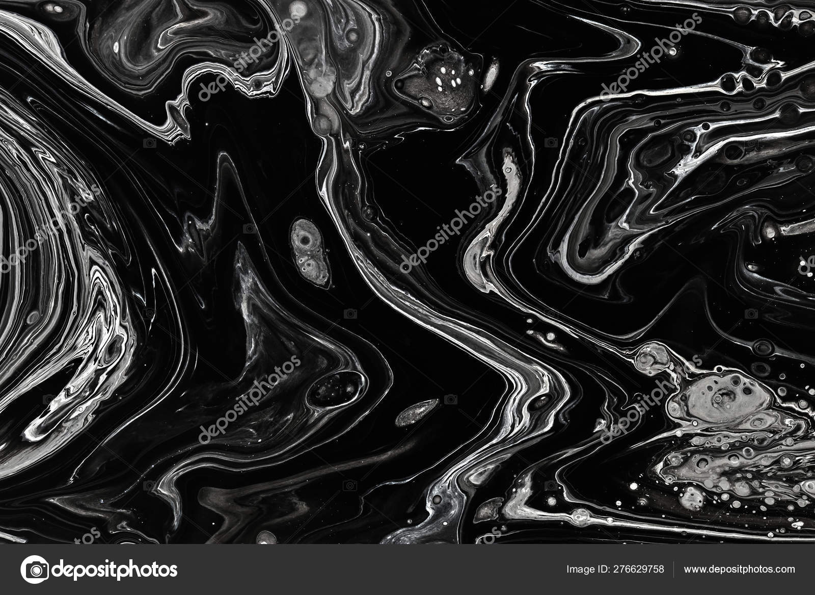 Abstract black marble texture background. Oil, acrylic paint mix pattern.  Stock Photo by ©totamilow 276629758