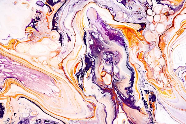 Textura colorida de mármol morado y naranja. Arte de resina natural moderna, fondo de pantalla realista patrón de piedra . — Foto de Stock