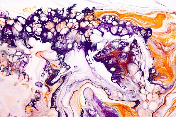 Фиолетовый и оранжевый мрамор красочная текстура. Современное искусство натуральной смолы, реалистичные обои из камня . — стоковое фото
