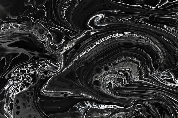 Αφηρημένο μαύρο μαρμάρινο φόντο υφής. Λάδι, ακρυλικό μοτίβο Mix χρωμάτων. — Φωτογραφία Αρχείου