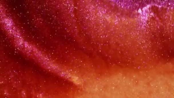 Festive bokeh scintille vidéo de fond. Fond abstrait scintillant avec des cercles en mouvement. Images avec des particules liquides brillantes. Animation aux couleurs dorées, rouges et roses avec effet lumineux. — Video