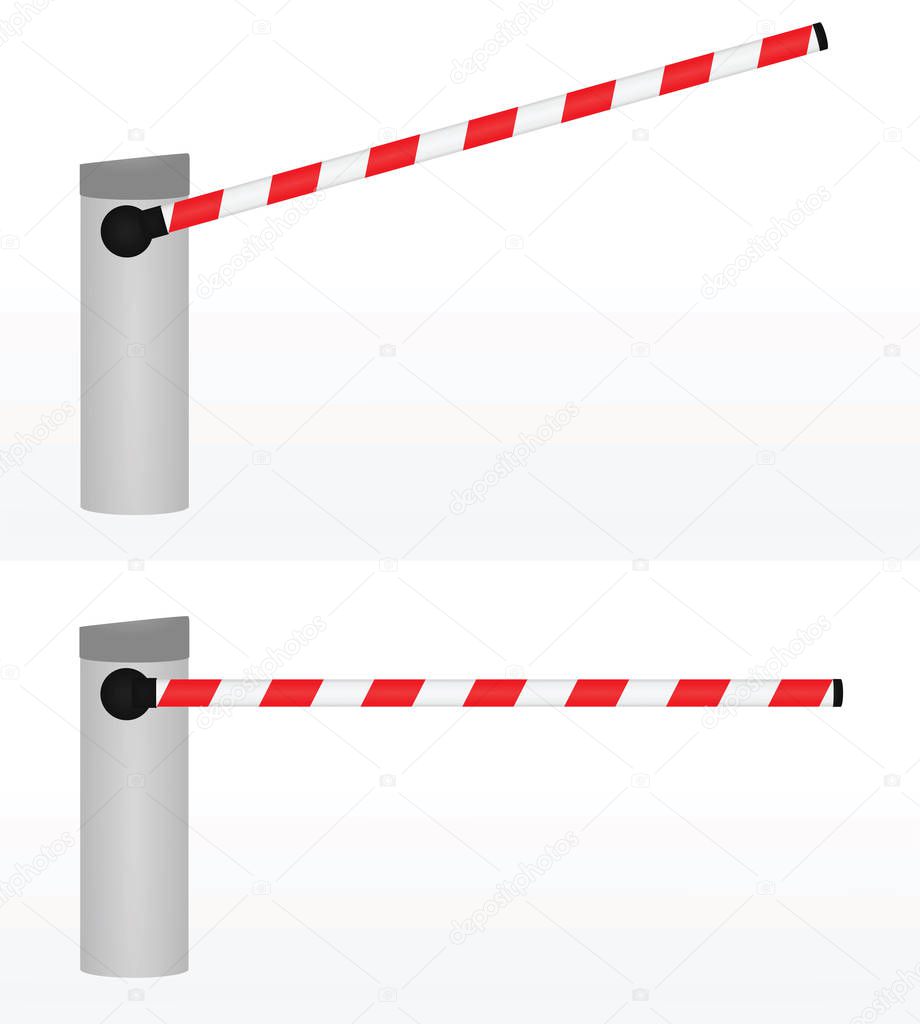 Open and closed barrier. vector illustration