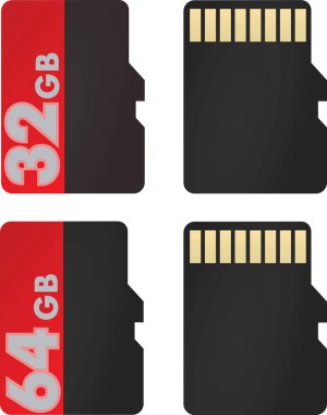 Micro Sd Kart. vektör çizim