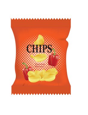 Patates cipsi çanta, vektör