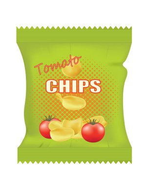 Patates cipsi. vektör illüstrasyonu 