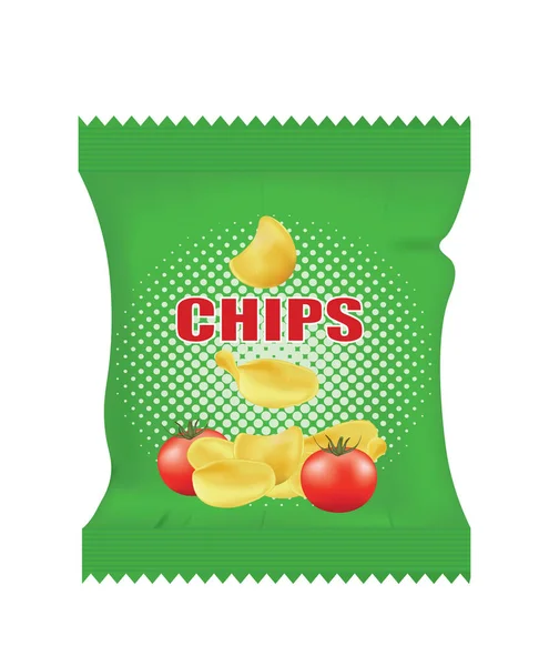 Potato Chips Bag Vector Illustration — Stock Vector