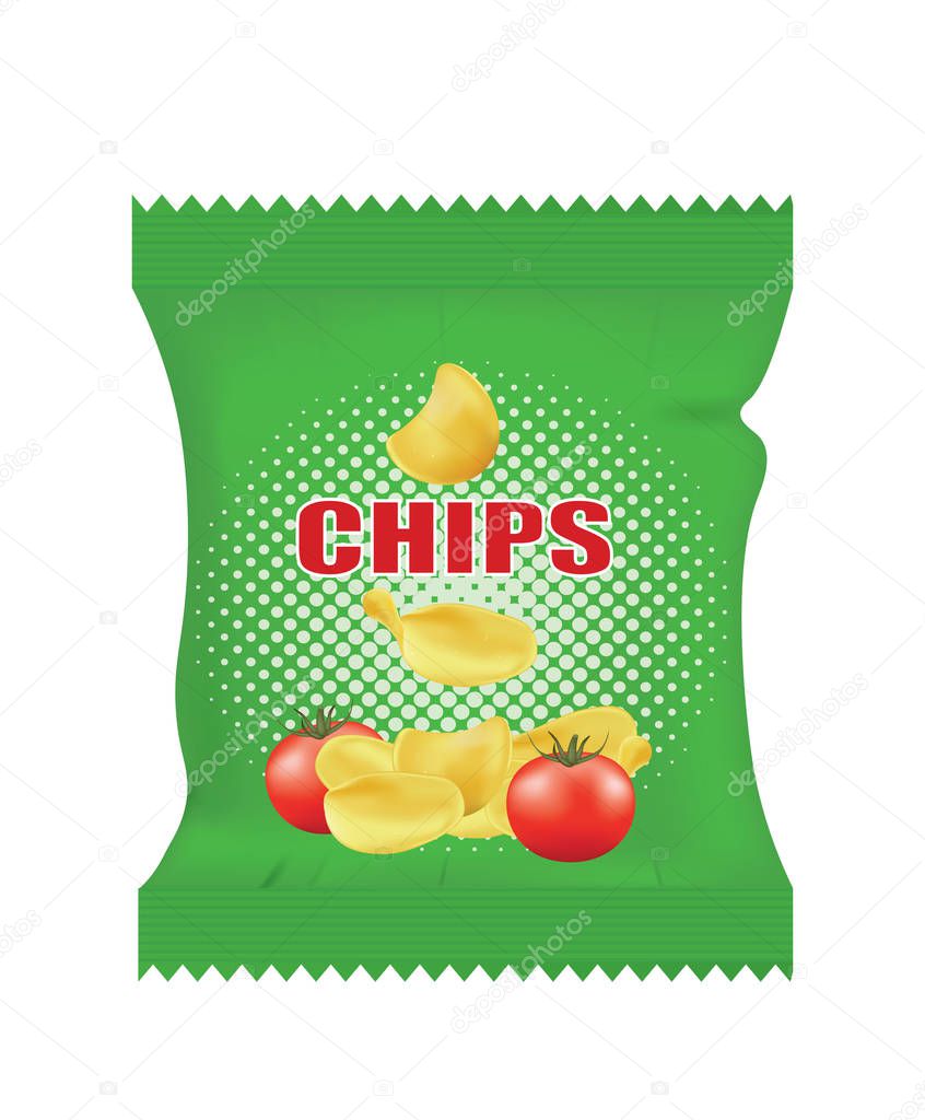 Potato chips bag. vector illustration 