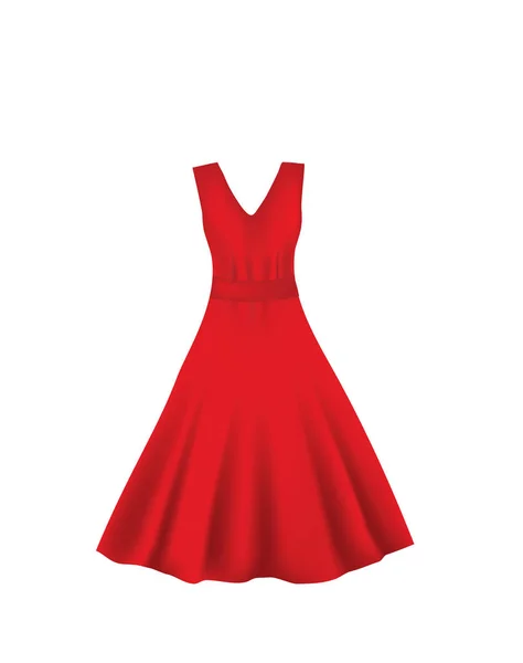Κομψό Κόκκινο Φόρεμα Εικονογράφηση Διάνυσμα — Διανυσματικό Αρχείο