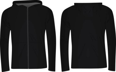 Siyah hoodie. vektör çizim