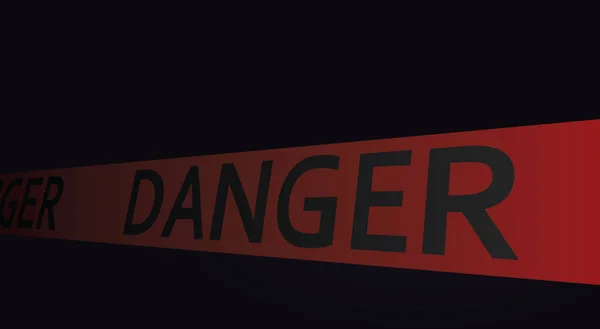 Danger Tape Dark Background Vector Illustration — Stock Vector