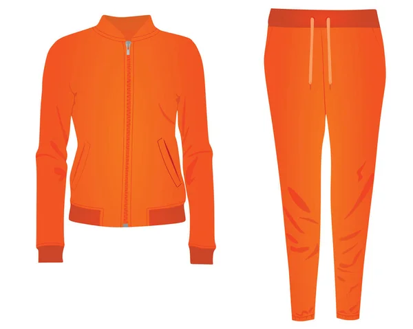 Orangefarbener Frauen Trainingsanzug Vektorillustration — Stockvektor