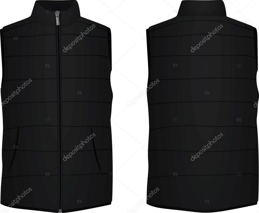 Black vest. vector illustration