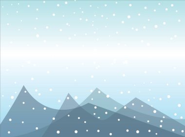 Dağlardaki düşen kar, vektör