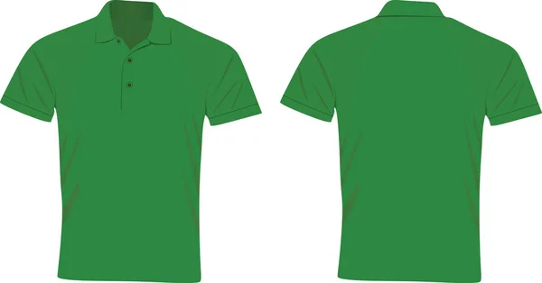 Camiseta Polo Verde Ilustración Vectorial — Vector de stock