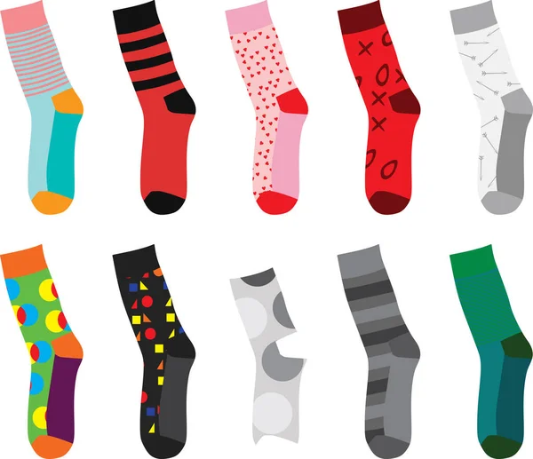 五颜六色的袜子 矢量插图 — 图库矢量图片