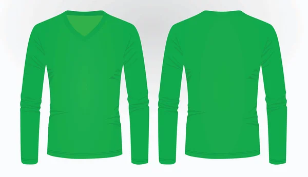 Shirt Manches Longues Vert Illustration Vectorielle — Image vectorielle