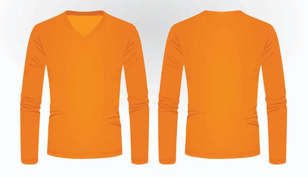 Orangefarbenes Langarm Shirt Vektorillustration — Stockvektor