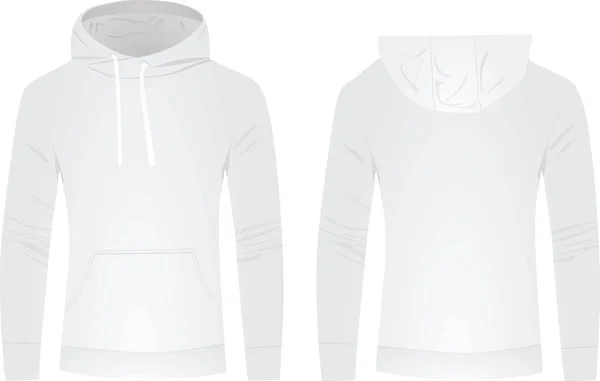 Witte Hoodie Vectorillustratie — Stockvector