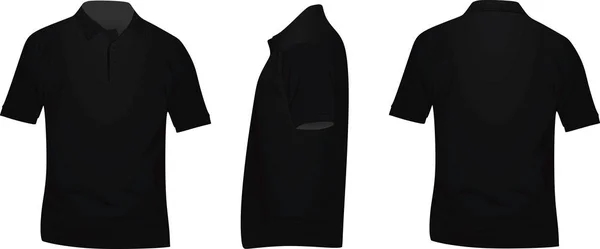 Shirt Polo Vista Frontale Laterale Posteriore Illustrazione Vettoriale — Vettoriale Stock