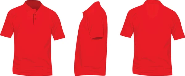 Rode Polo Shirt Vectorillustratie — Stockvector