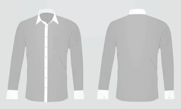 Camicia Grigia Maniche Lunghe Illustrazione Vettoriale — Vettoriale Stock