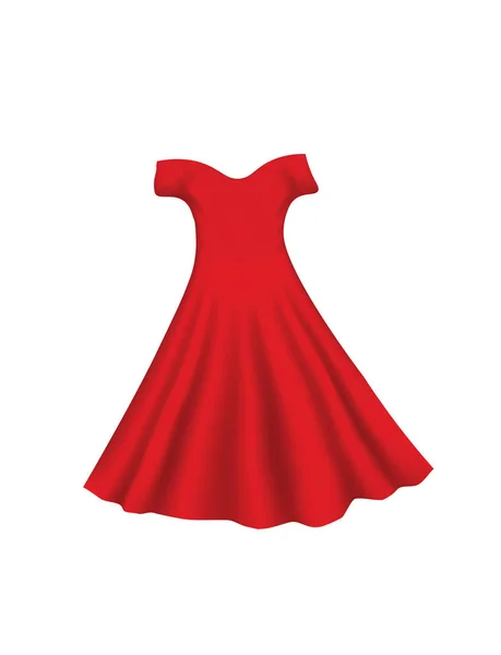 Vestido Rojo Impreso Ilustración Vectorial — Vector de stock