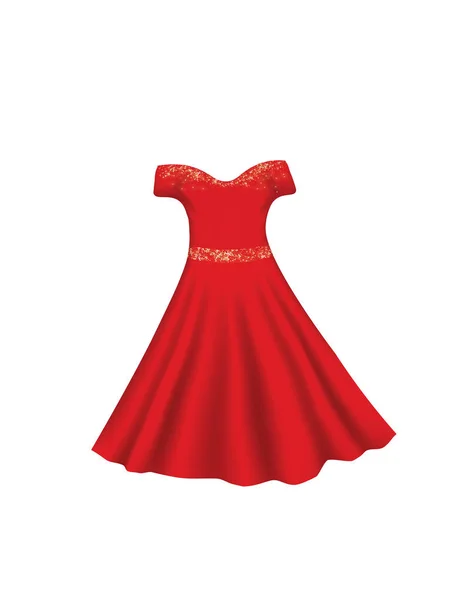 赤いドレス ベクトル図 — ストックベクタ