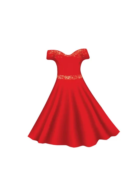 Vestido Vermelho Ilustração Vetorial — Vetor de Stock