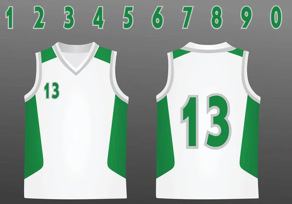 Basketbal Jersey Vectorillustratie — Stockvector