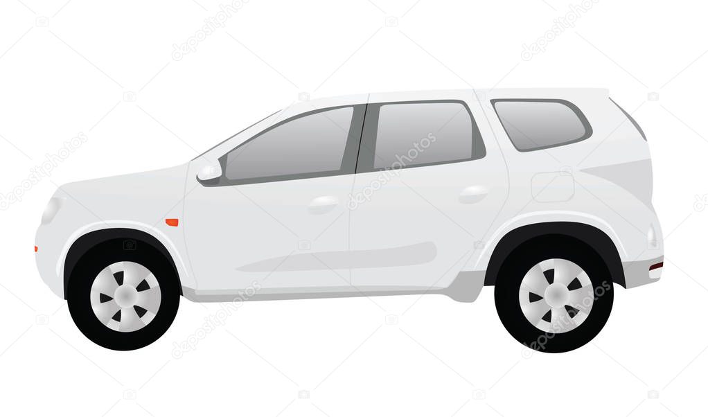 White car. vector illustration