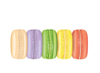 Lezzetli macarons küme. vektör çizim