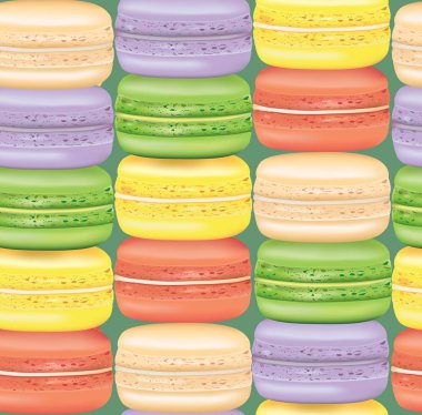 Macaroons seamless modeli. vektör çizim 