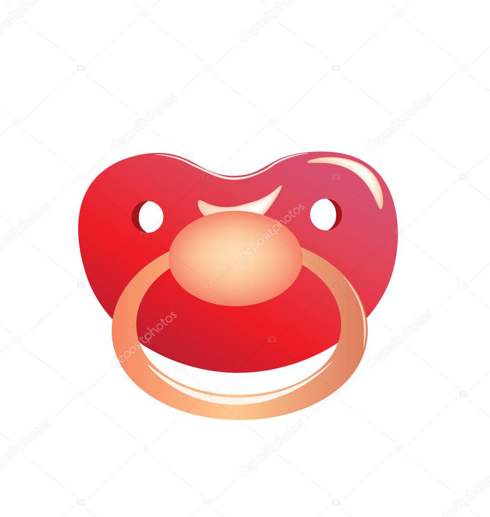 Red pacifier. vector illustration
