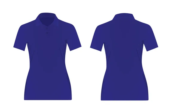 Camiseta Polo Azul Mujer Ilustración Vectorial — Archivo Imágenes Vectoriales