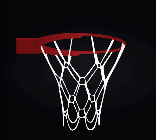 Cesta Baloncesto Sobre Fondo Negro Ilustración Vectorial — Vector de stock