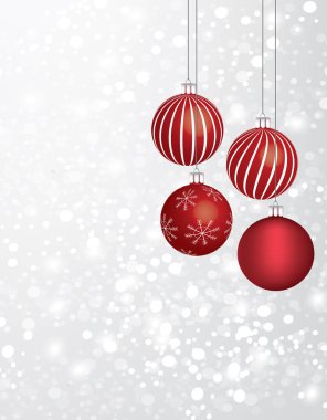 Noel topları ile bir kar tanesi. vektör çizim