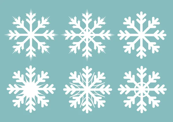 Snowflakes Set Vector Illustration — Stock Vector