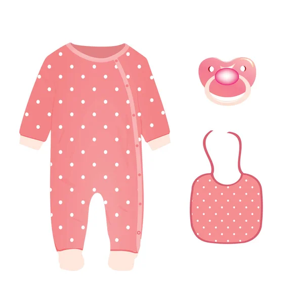 Baby Meisje Set Vectorillustratie — Stockvector