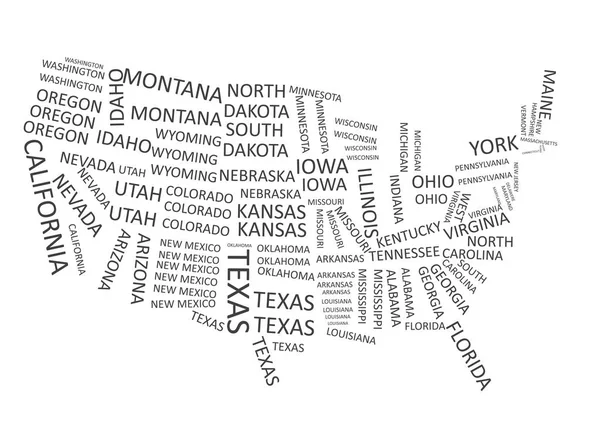Mapa Usa Ilustración Vectorial — Vector de stock