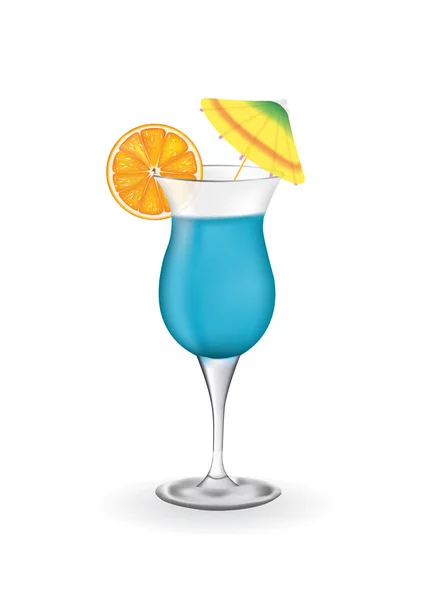 Blå Cocktailglas Vektorillustration — Stock vektor