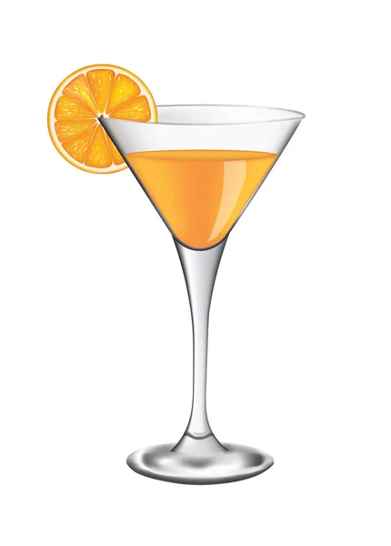 Orange Cocktail Glass Vector Illustration — Stock Vector